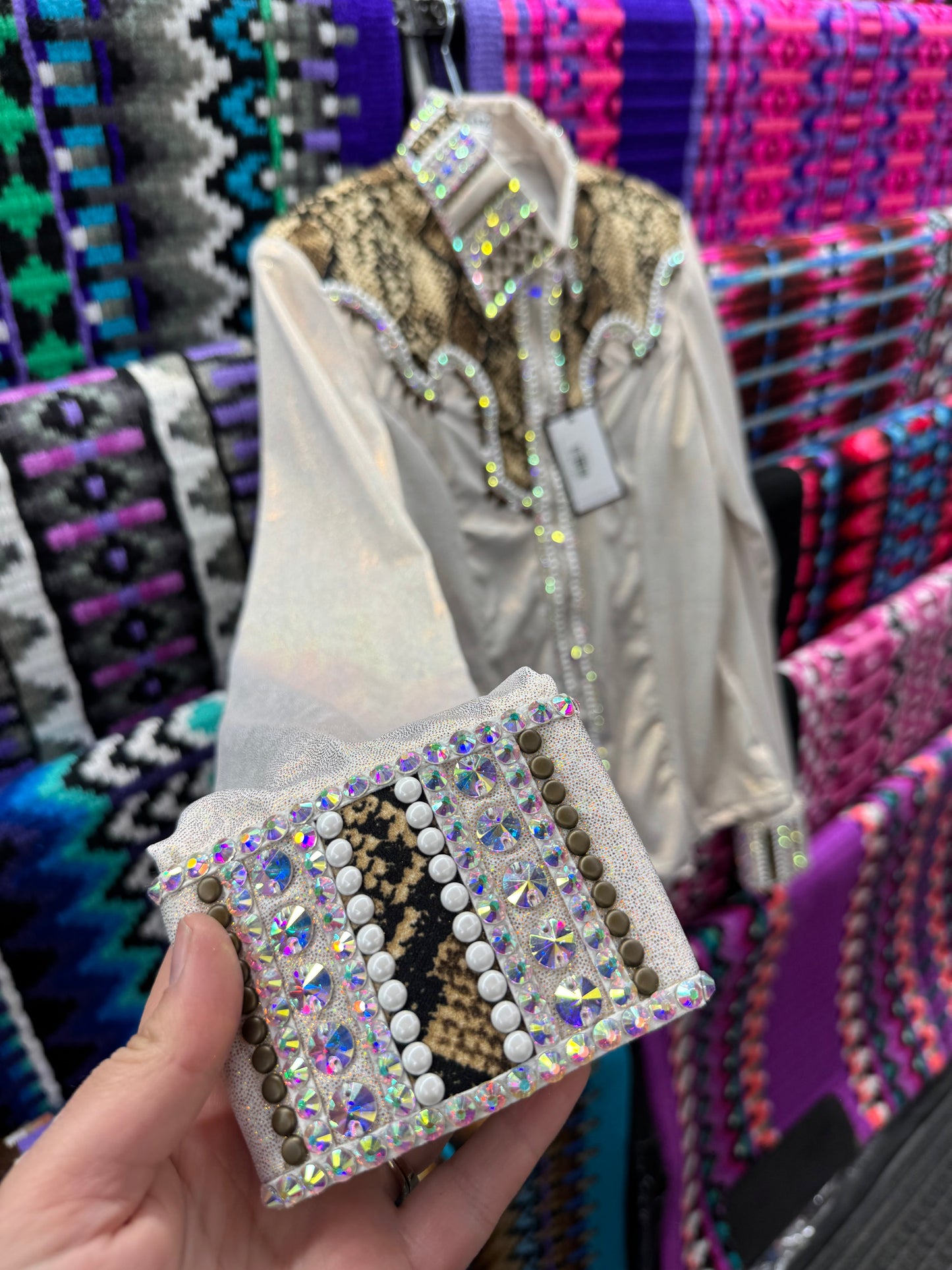 Cream Metallic hidden zip by Saguaro